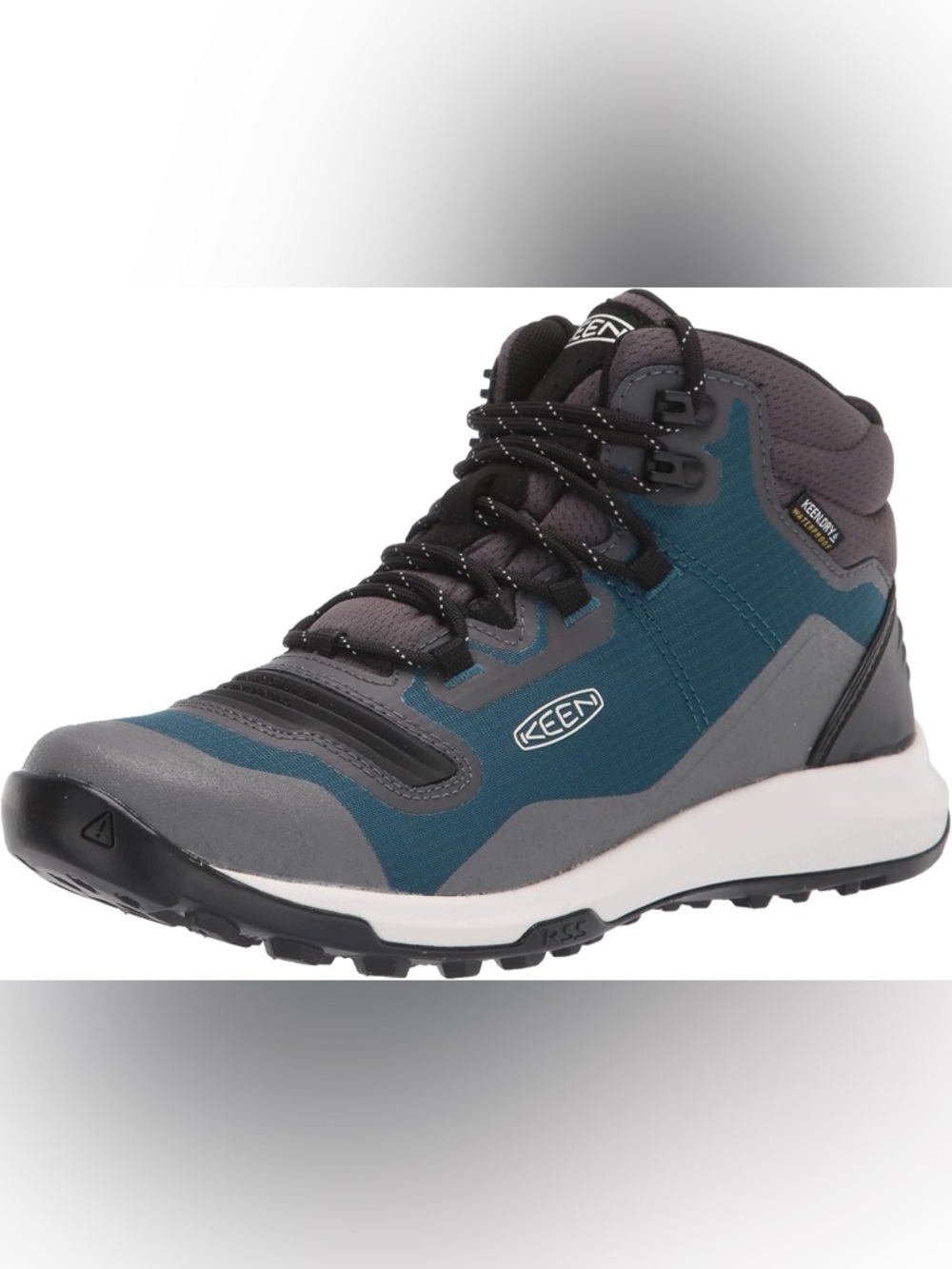 Keen Tempo Flex Mid Waterproof Hiking Boots, Women's 7.5 US, blue/gray